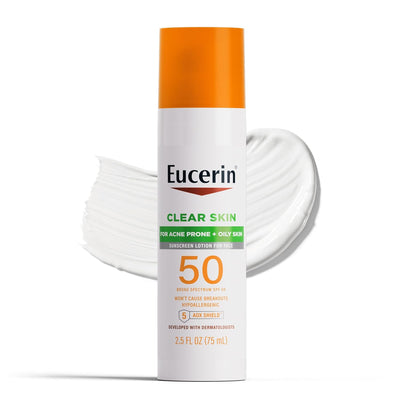 Eucerin Clear Skin Face Sunscreen Lotion SPF 50 for Acne Prone Skin 75ml
