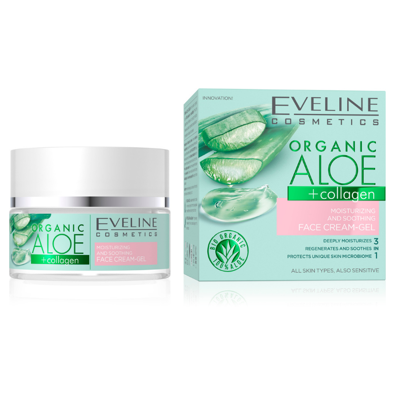 Eveline Organic Aloe + Collagen  Face Cream Gel 50ml