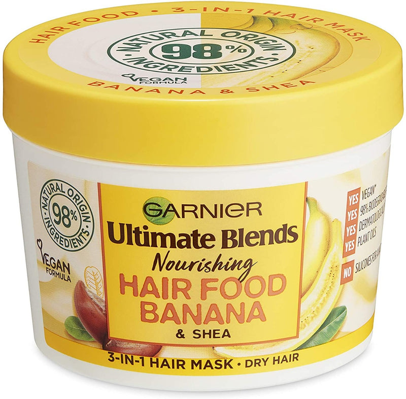 Garnier Ultimate Blends Hair Food Banana 3-in-1 Dry Hair Mask Treatment 390ml