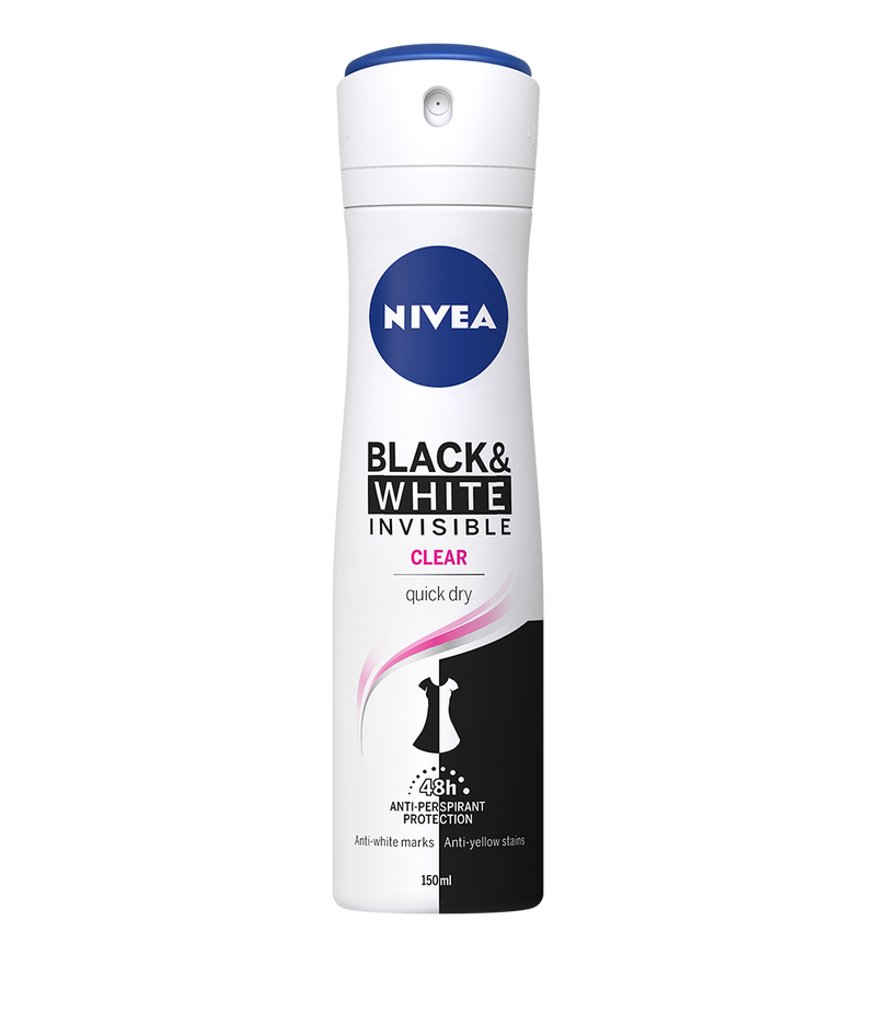 NIVEA Deodorant Spray For Women Invisible Black&White Clear