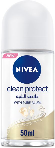 NIVEA Deodorant Roll On Clean Protect With Pure Alum Female