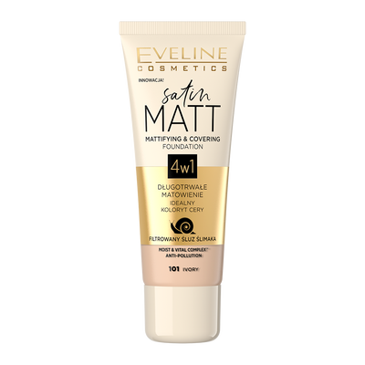 EVELINE SATIN MATT MATTIFYING AND COVERING FOUNDATION WITH SNAIL SLIME FILTRATE