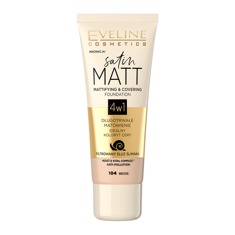EVELINE SATIN MATT MATTIFYING AND COVERING FOUNDATION WITH SNAIL SLIME FILTRATE