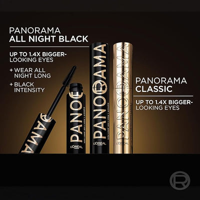 L'Oreal Paris Voluminous Panorama Mascara Volumizing, All Night Black
