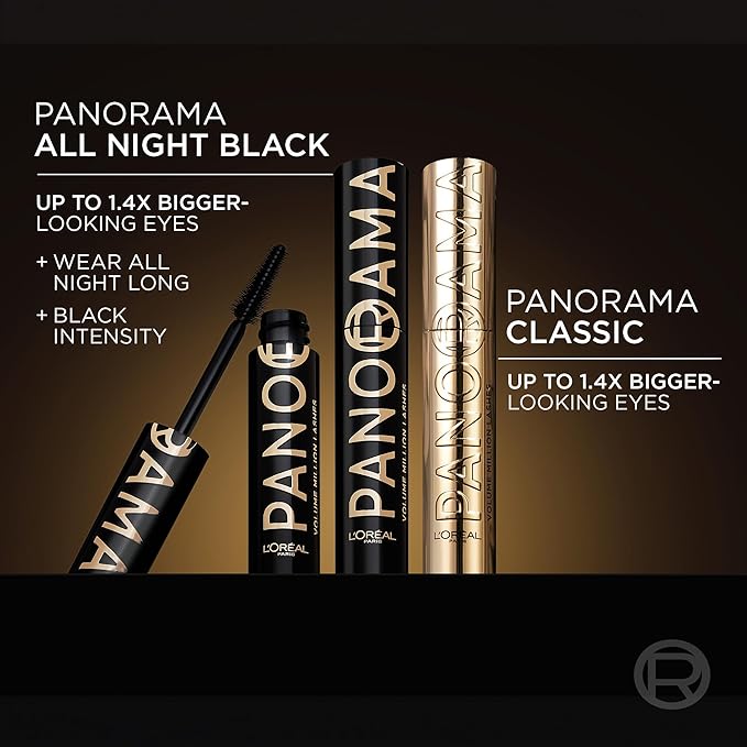 L'Oreal Paris Voluminous Panorama Mascara Volumizing, All Night Black